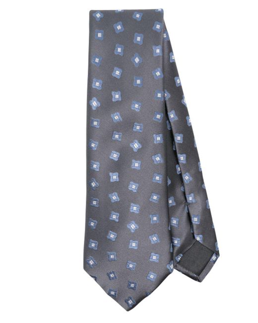 Cravate en soie à fleurs Giorgio Armani pour homme en coloris Blue