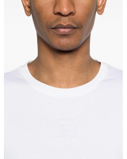 Calvin Klein White Crew-Neck T-Shirt for men