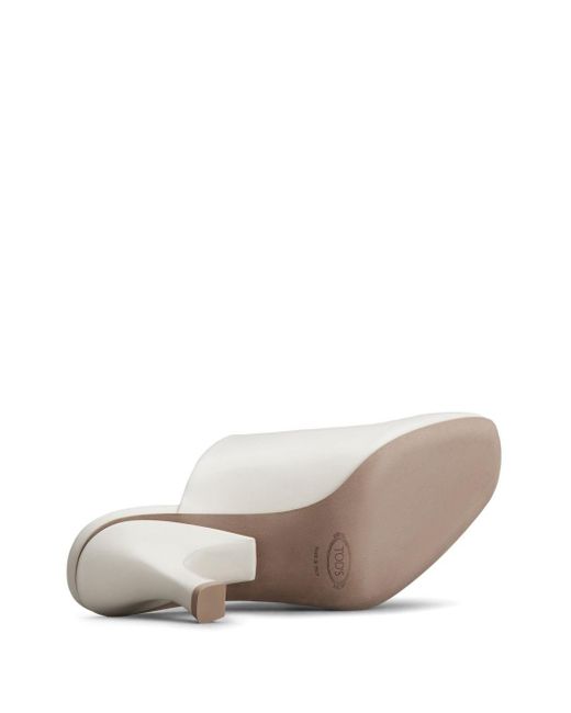 Tod's White Mules In Leather