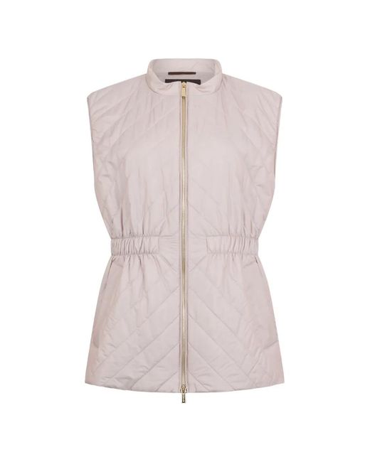 Moorer Pink Zip Quilted Jacket