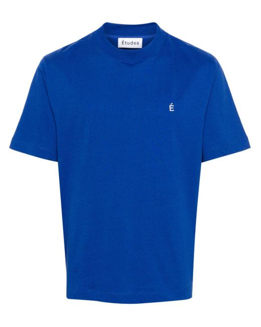 Etudes Studio T-shirt Met Geborduurd Logo in het Blue voor heren