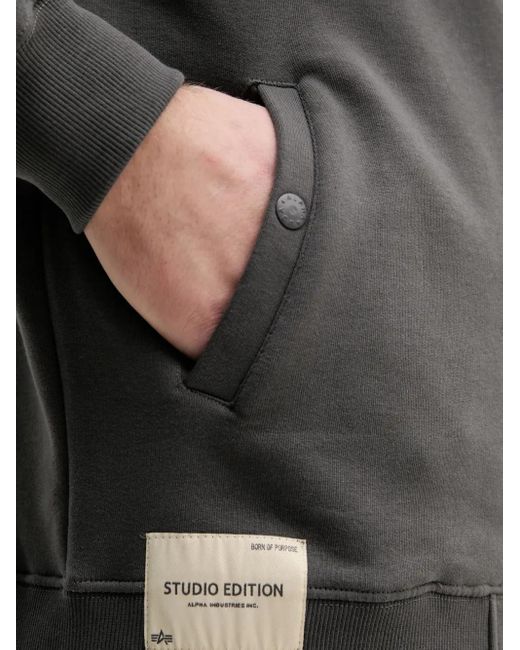 メンズ Alpha Industries ジップアップ スウェットシャツ Gray