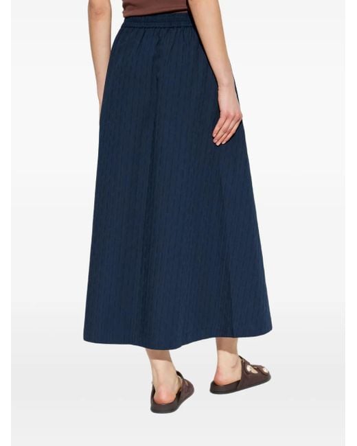 Falda Satina plisada Samsøe & Samsøe de color Blue