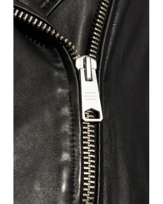 AllSaints Black Billie Leather Biker Jacket