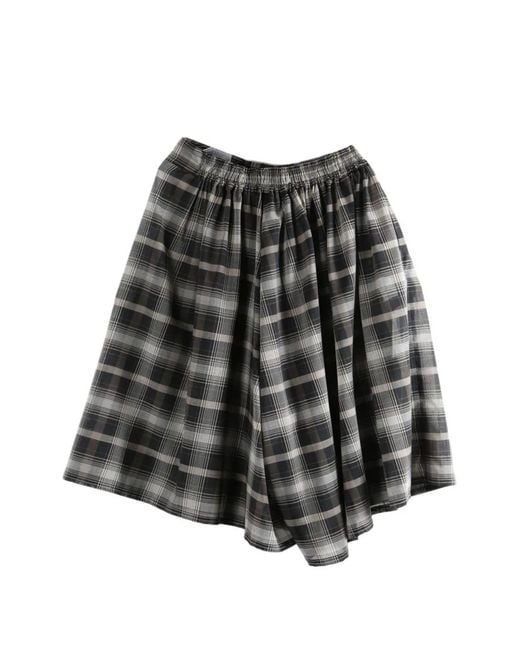 Y's Yohji Yamamoto Black Check-Pattern Elasticated-Waistband Trousers