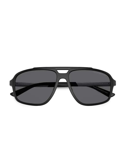 Emporio Armani Sonnenbrille Mit Eckigem Gestell in Black für Herren