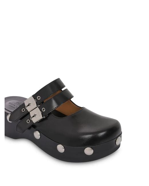 Philosophy Di Lorenzo Serafini Black Buckle-Fastening Closed Clogs