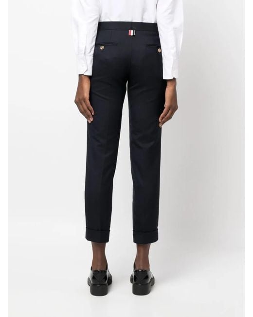Thom Browne Blue Cropped Tailored Trousers