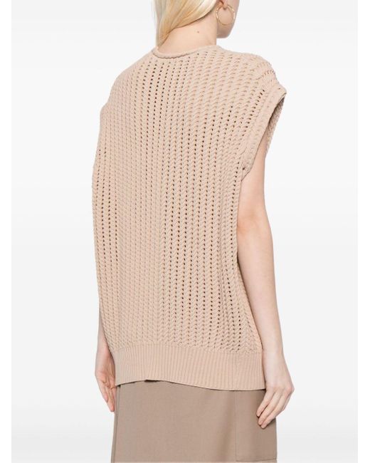 JNBY Natural Knitted Crew-neck Vest Top
