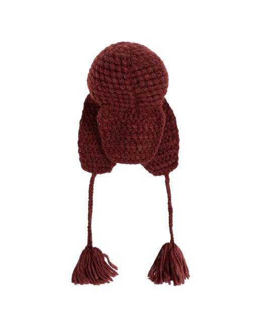 Etro Red Chunky-Knit Ear-Flap Hat