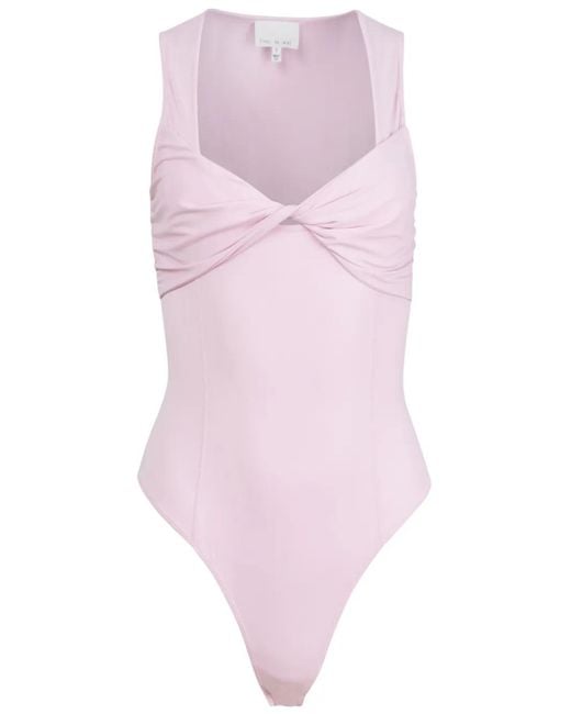 Fleur du Mal Pink Twist-Detail Bodysuit