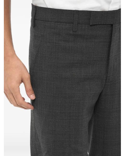 Neil Barrett Black Checked Slim-Fit Trousers for men