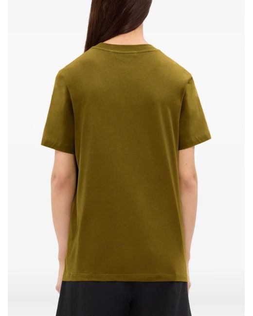 MSGM T-Shirt Met Geborduurd Logo in het Green