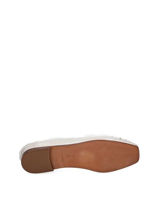 Pollini White Mocassins Uptown À Détails De Coutures