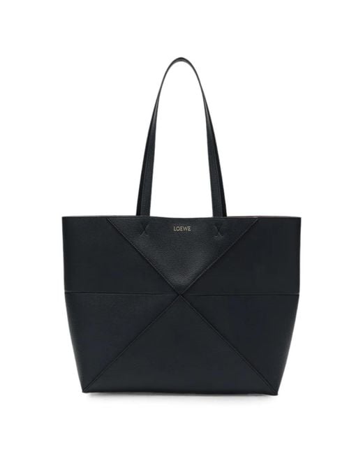 Loewe Black Puzzle Leather Tote Bag