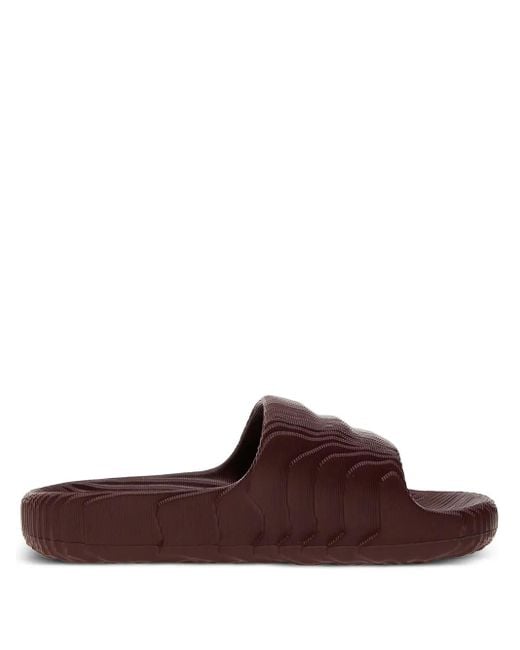 Adidas Brown Adilette 22 Textured Slides