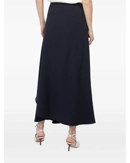 Peter Cohen Blue Wrap-Style Maxi Skirt
