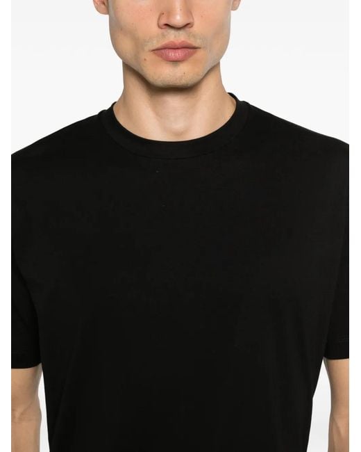 Mazzarelli Black Round-Neck T-Shirt for men