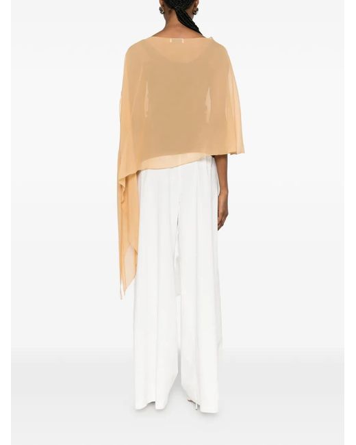 Antonelli White Melone Asymmetric Draped Top