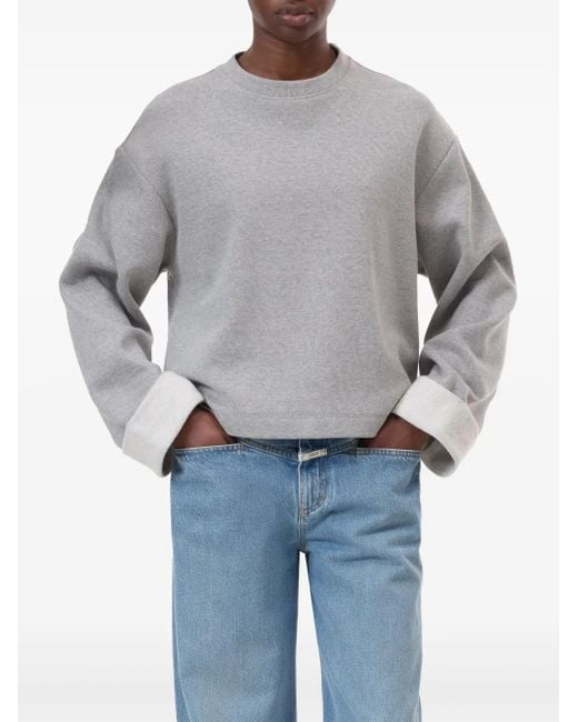 Closed Gray Turn-Up Long-Sleeve Sweatshirt