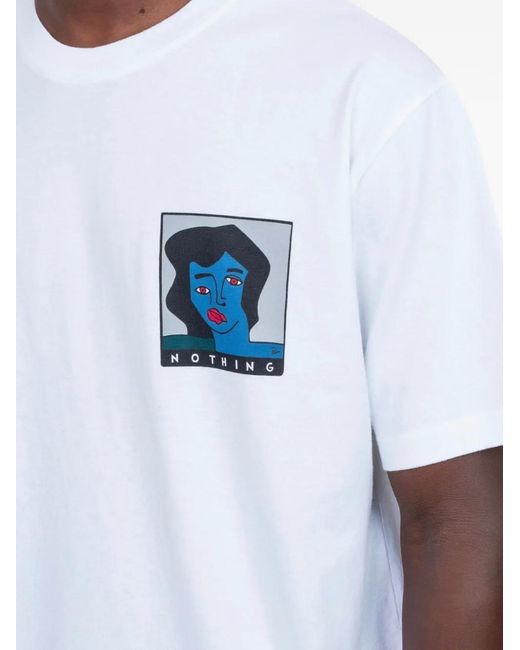 by Parra White Graphic T-Shirt for men