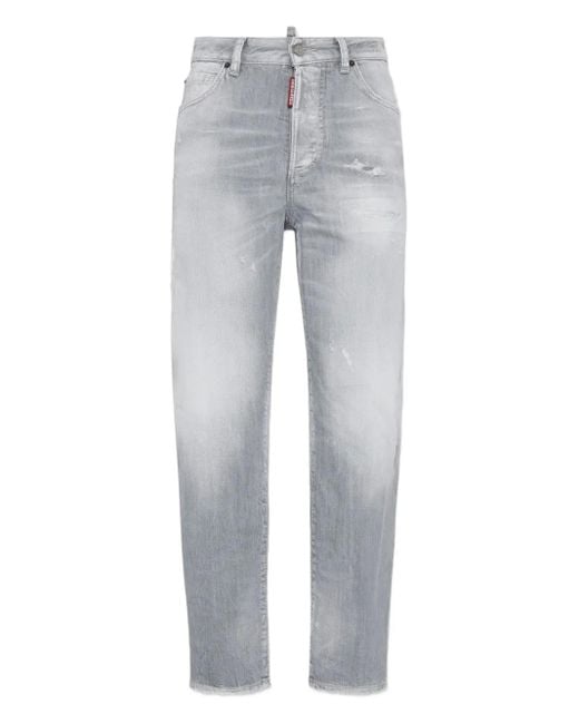 DSquared² Gray Logo-Patch Jeans