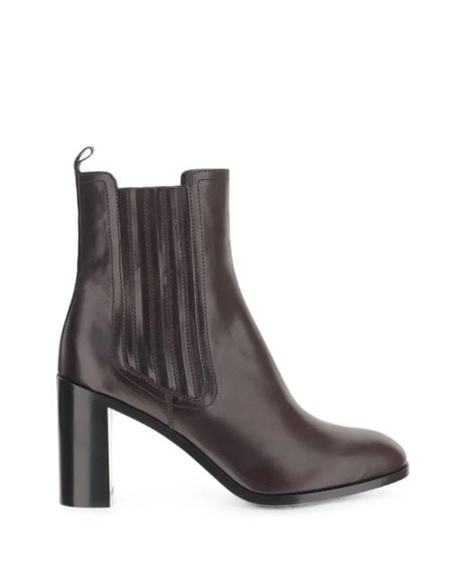 Sartore Brown Pointed-Toe Elasticated Ankle Boots