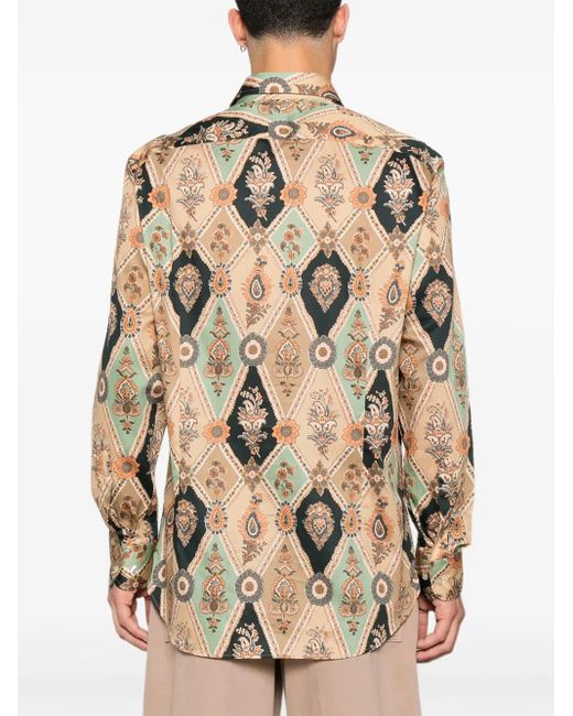 Etro Natural Paisley Patterned Shirt for men