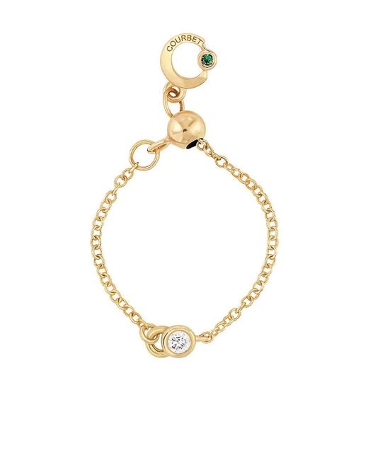 COURBET Metallic 18Kt Recycled Laboratory-Grown Diamond Co Adjustable Chain Ring