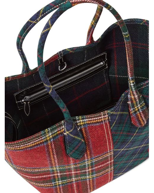 Polo Ralph Lauren Red Sac Cabas Bicolore À Motif Tartan