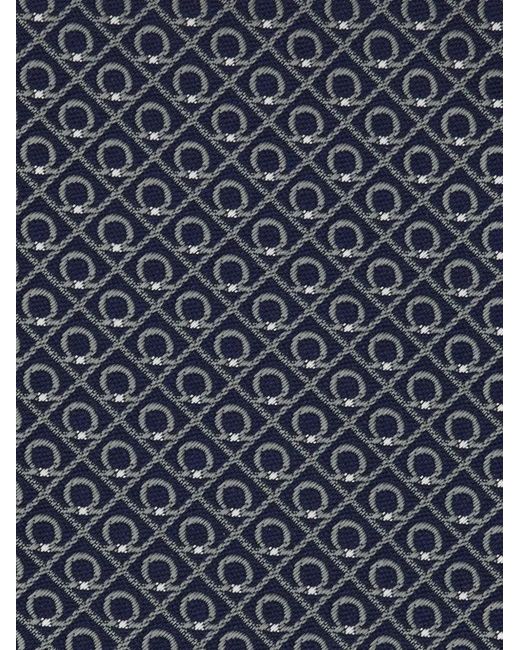 Ferragamo Black Jacquard Silk Tie for men