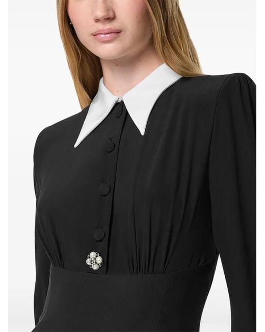 Versace Black Mini Dress With Collar