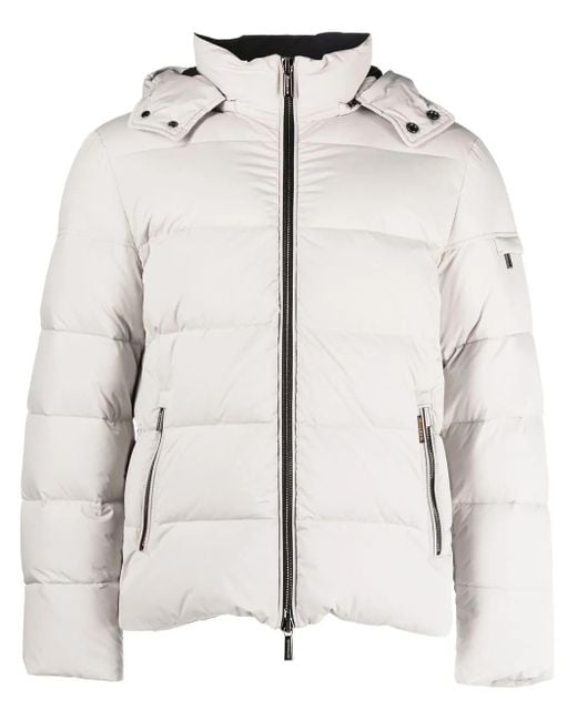 Moorer Natural Padded Zip-Up Hooded Down Jacket for men