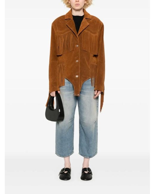 Coperni Brown Suede Fringed Jacket