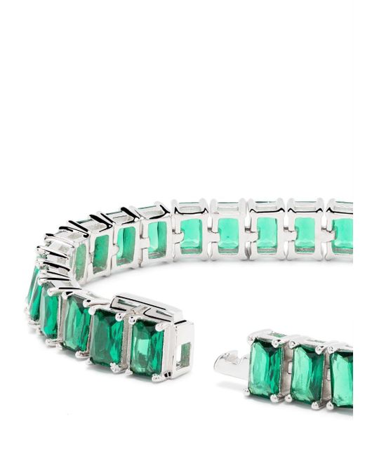 Hatton Labs Green Emerald-cut Tennis-chain Bracelet for men
