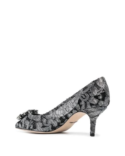 Dolce & Gabbana Metallic Bellucci Lace 60mm Pumps