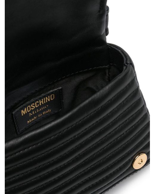 Moschino Black Biker Leather Tote Bag