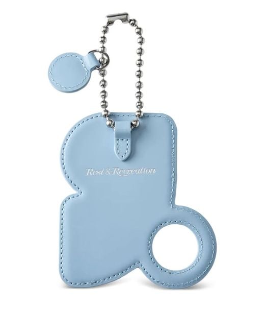 Rest&Recreation Blue Mirror Leather Keyring