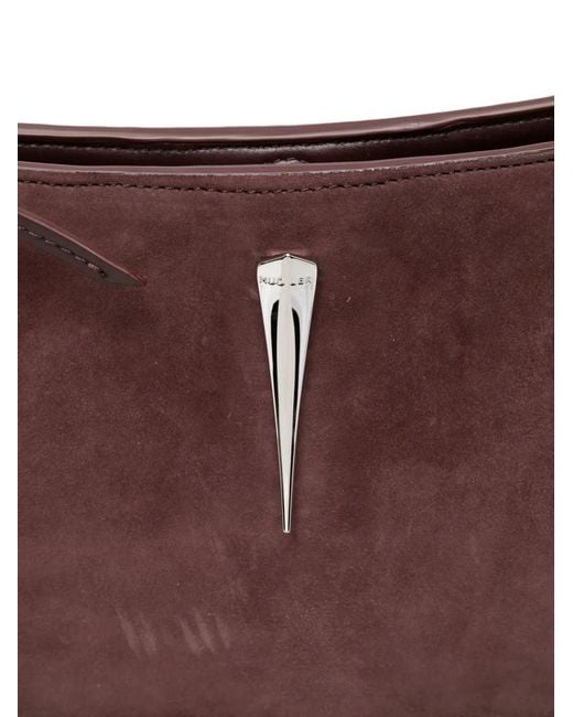 Mugler Purple Appliqué Shoulder Bag
