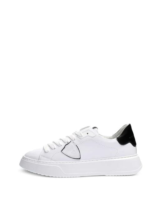 Philippe Model White Appliqué Panel Sneakers