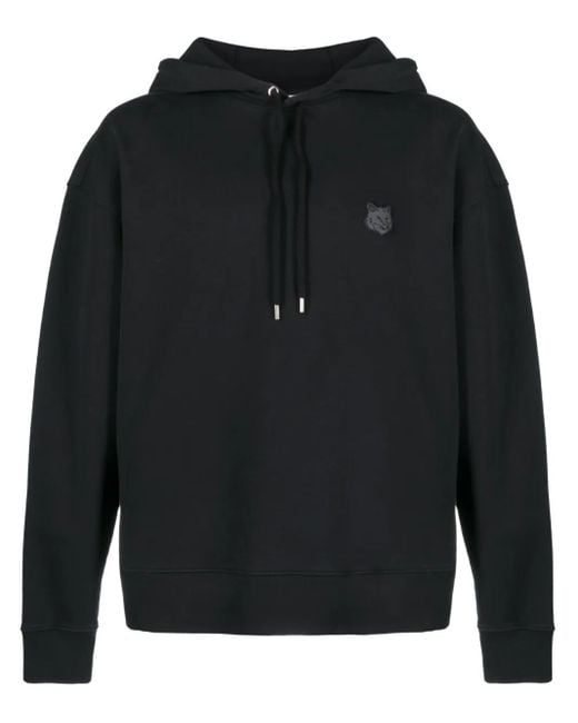Maison Kitsuné Black Fox-motif Cotton Hoodie for men