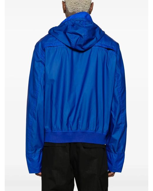 A_COLD_WALL* Blue Logo-Embroidered Hooded Jacket for men