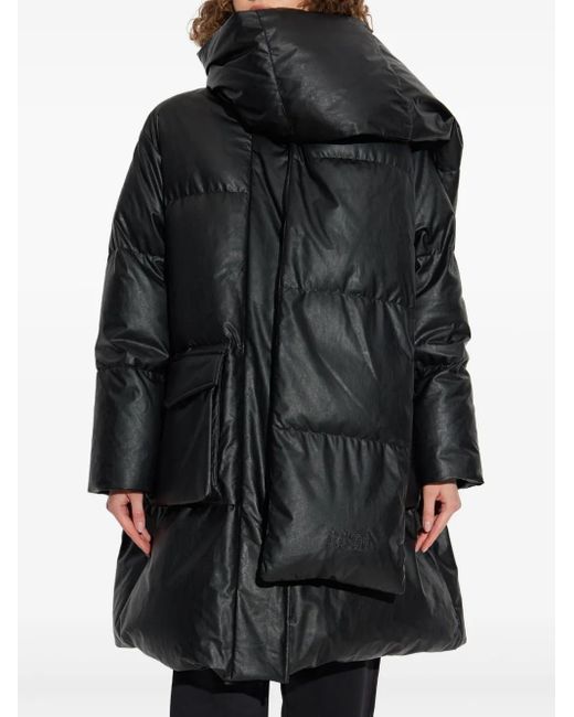 MM6 by Maison Martin Margiela Black Gesteppter Mantel