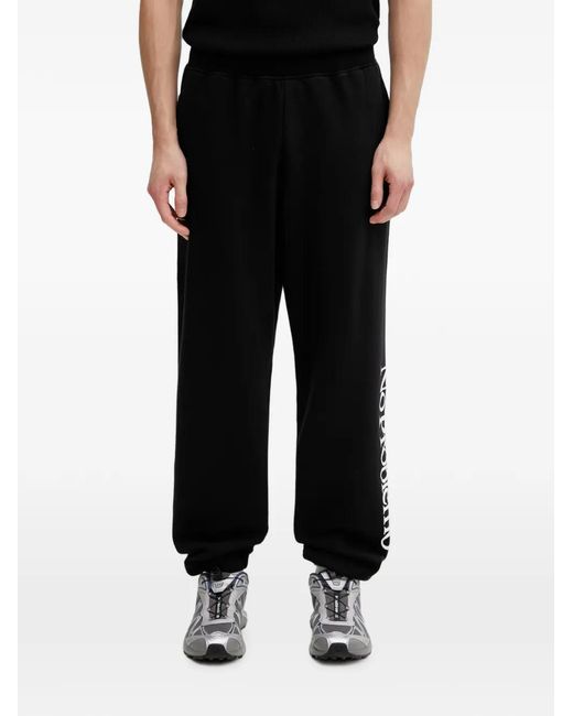 No Problemo Black Cotton Loose Track Pants for men