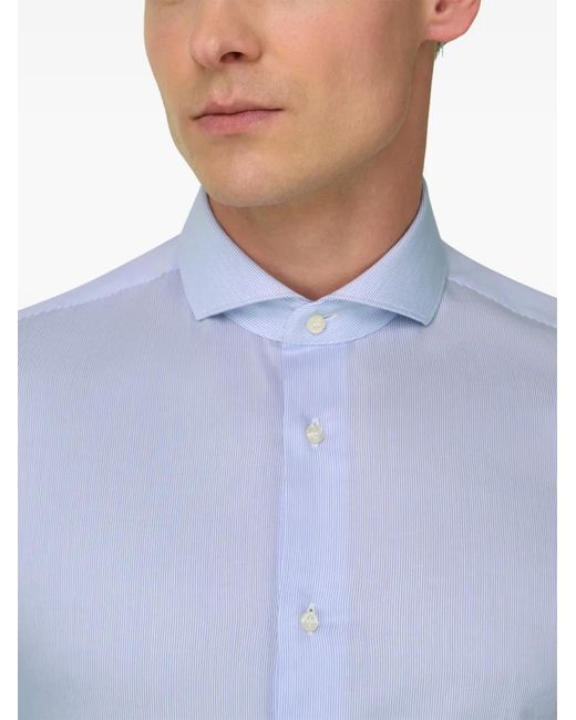 Boggi Blue Naples Striped Shirt for men