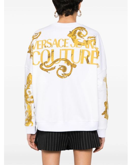 Versace Metallic Watercolour Couture Cotton Sweatshirt
