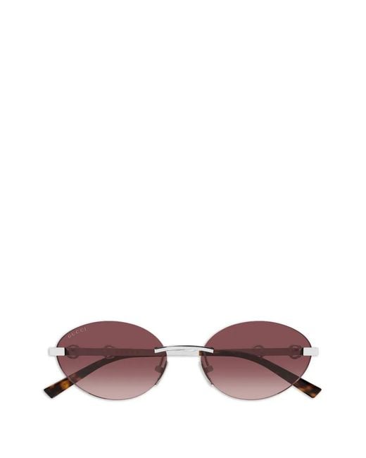 Gucci Metallic Round-Frame Sunglasses