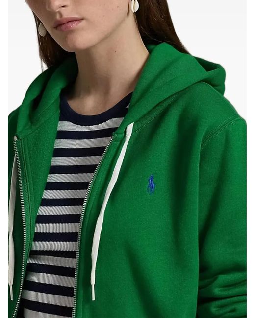 Polo Ralph Lauren Green Embroidered-Logo Zip-Up Sweatshirt
