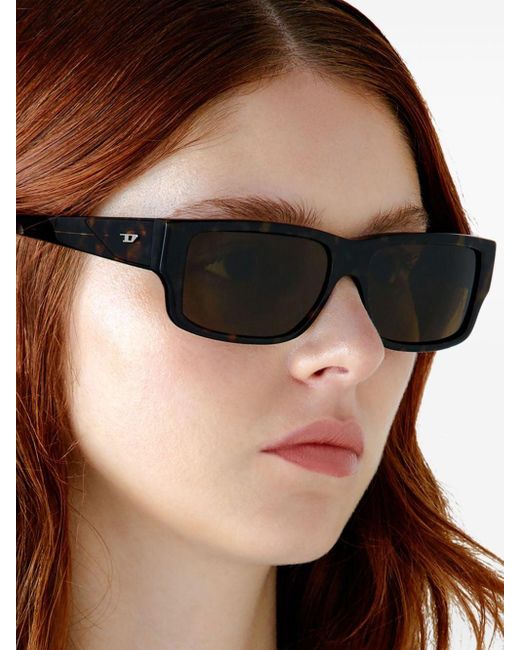 DIESEL Brown 0dl2003 Rectangle-frame Sunglasses for men