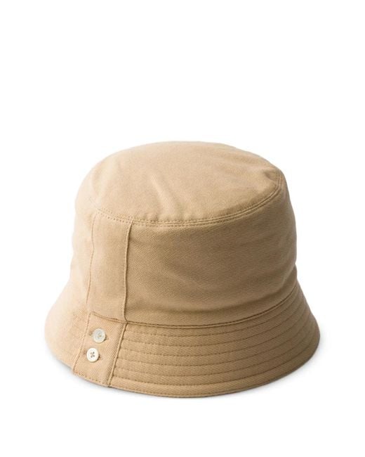 Prada Natural Old Piqué Bucket Hat for men